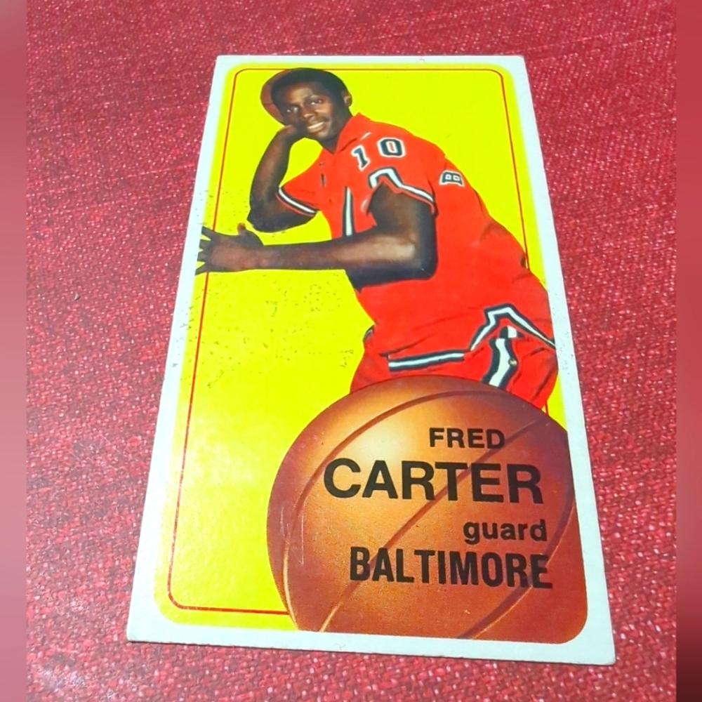 3/$25 📌VTG.-1970 TOPPS TALL CARD BASKETBALL/FRED CARTER #129 BALTIMORE -ROOKIE